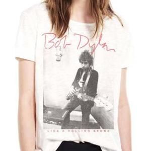 NEW PRINCE PETER bob dylan rolling stone crop tee in white